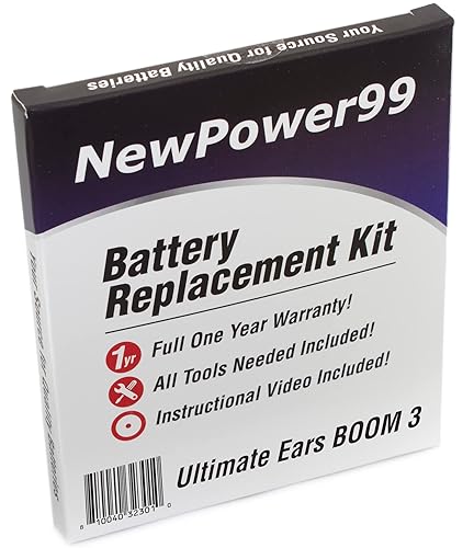 NP99sp Battery Replacement Kit for Ultimate Ears Boom 3 with Tools, Video Instructions and Long Life Battery from NewPower99
