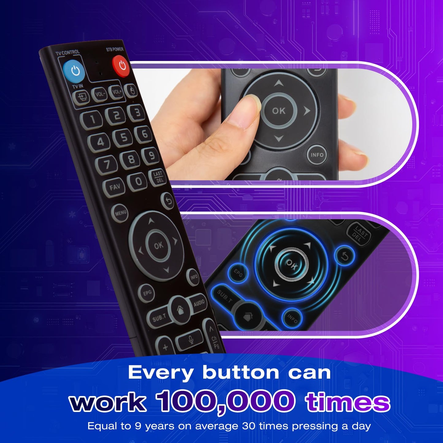 V3 Pro V3 Plus V5 Pro TV Box Voice Remote Control Replacement, Compatible with vSeeBox TV Box, Smart Bluetooth Voice Remote Control