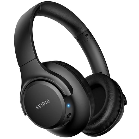 KVIDIO Bluetooth Headphones Over Ear, 65 Hours Playtime Wireless Headphones with Microphone, Foldable Lightweight Headset with Deep Bass, HiFi Stereo…
