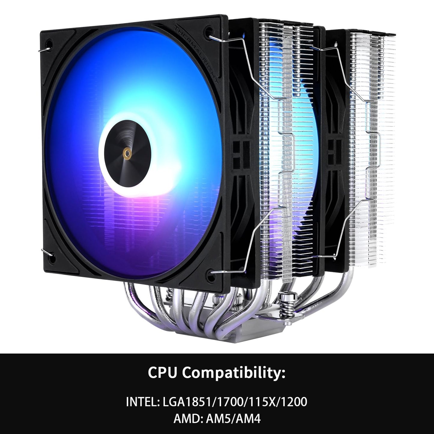 Thermalright Peerless Assassin 120 ARGB Black V3 CPU Cooler,6 Heat Pipes CPU Air Cooler,Dual TL-P12-S PWM Fans,157mm High,for Intel