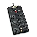 Tripp Lite 8 Outlet Surge Protector Power Strip, 10ft Cord, Right-Angle Plug, Tel/Modem/Coax/Ethernet Protection, RJ11, RJ45, & $250,000 INSURANCE