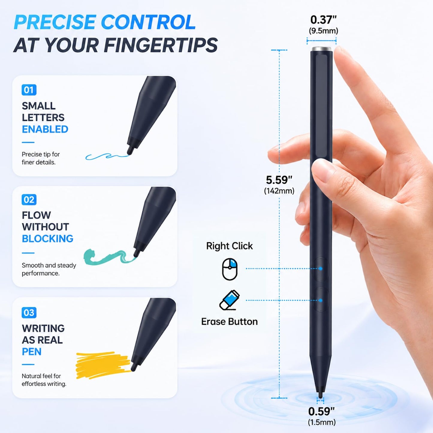 Stylus Pen for HP Omnibook X Flip Envy/Pavilion/Spectre x360 300Day Battery