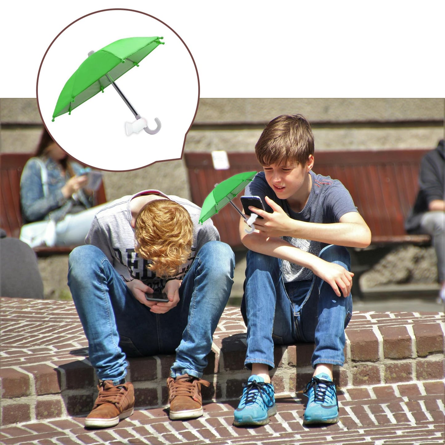 Wzttdm 6Pcs Phone Umbrella, Sun Shade with Suction Cup Stand, Outdoor Mobile Holder with Adjustable Piggy Suction Cup