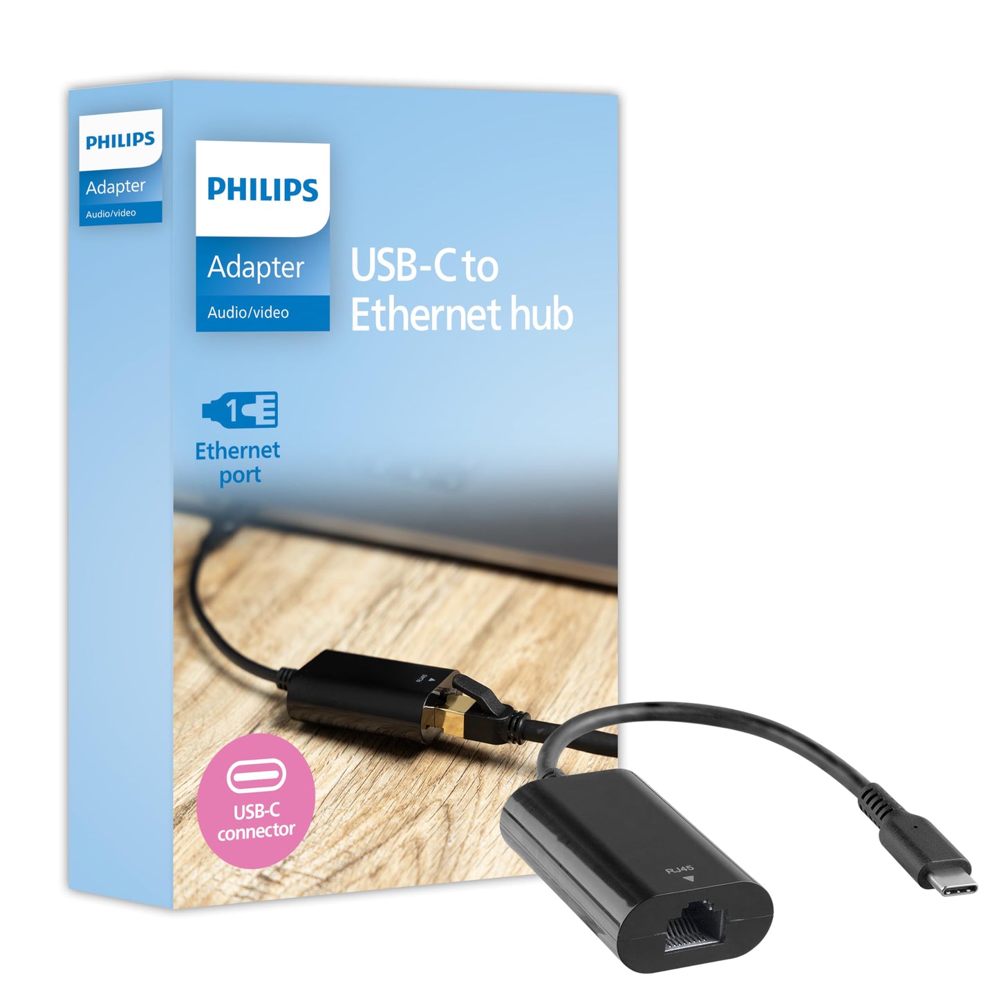 PHILIPS USB C to Ethernet Adapter, Transfer Data 1 Gbps
