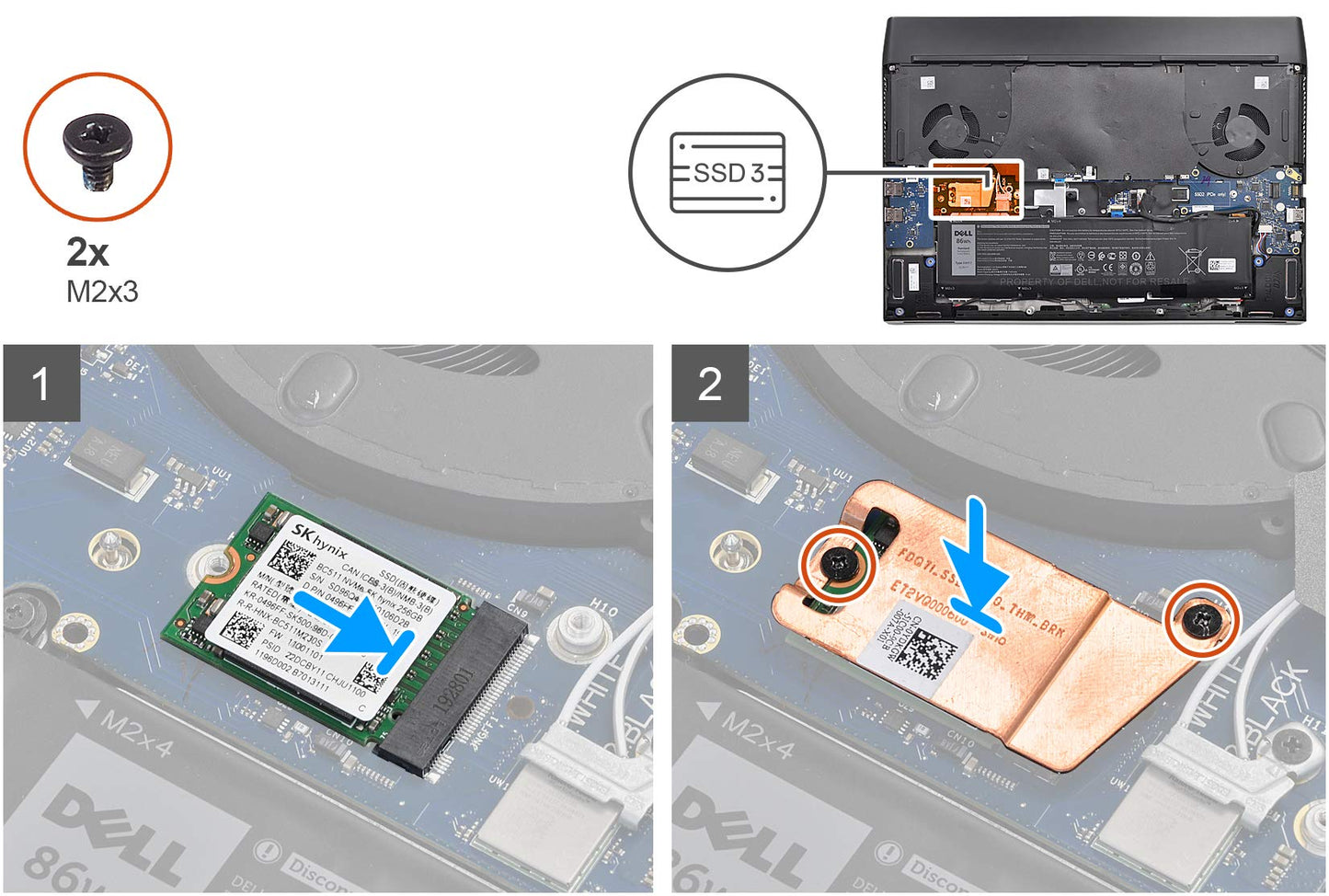 Deal4GO 3rd Slot 2230 SSD M.2 Slot 3 Heatsink Cover Hard Drive Heat Thermal Shield YDKGW 0YDKGW for Dell Alienware M17 R3 M17 R4 Gaming Laptop