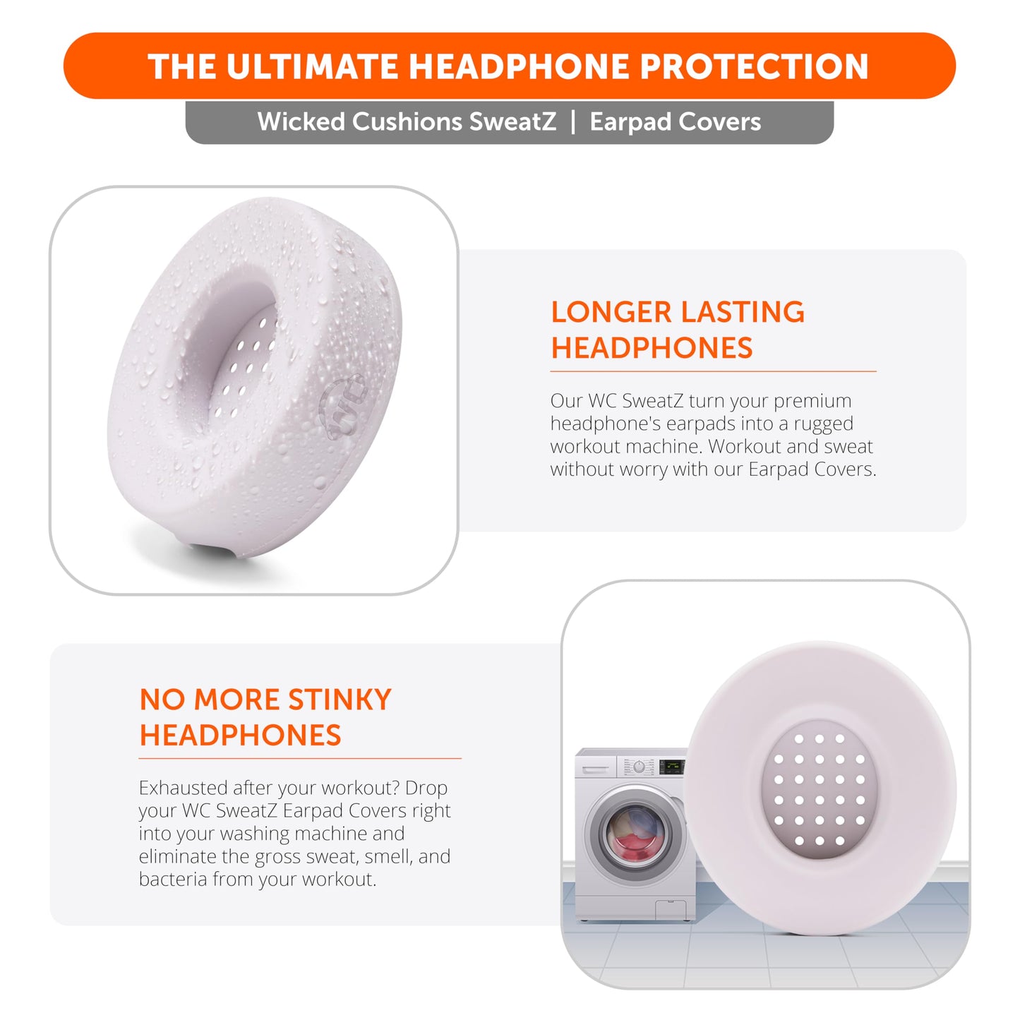 WC SweatZ Solo - Patented Earpad Sweat Covers for Beats Solo 4, Solo 3 & Solo 2, Made by Wicked Cushions | Sweatproof & Machine Washable | Cloud Pink