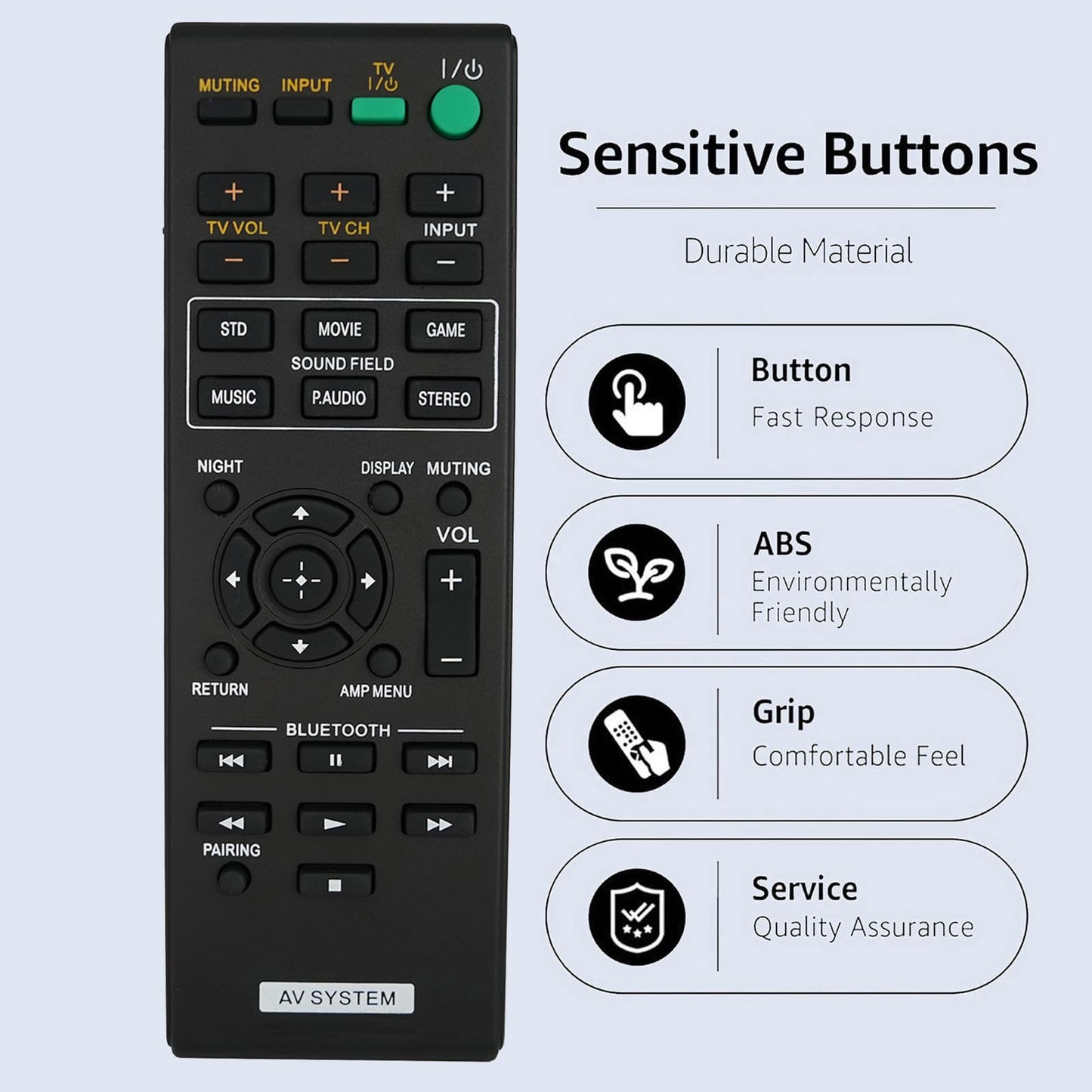 Replacement Remote Control for Sony HT-CT660 HT-CT260 SA-CT770 SA-CT370 HT-CT370 SA-WCT370 2.1 Channel Surround Sound Bar with Wireless Subwoofer Home