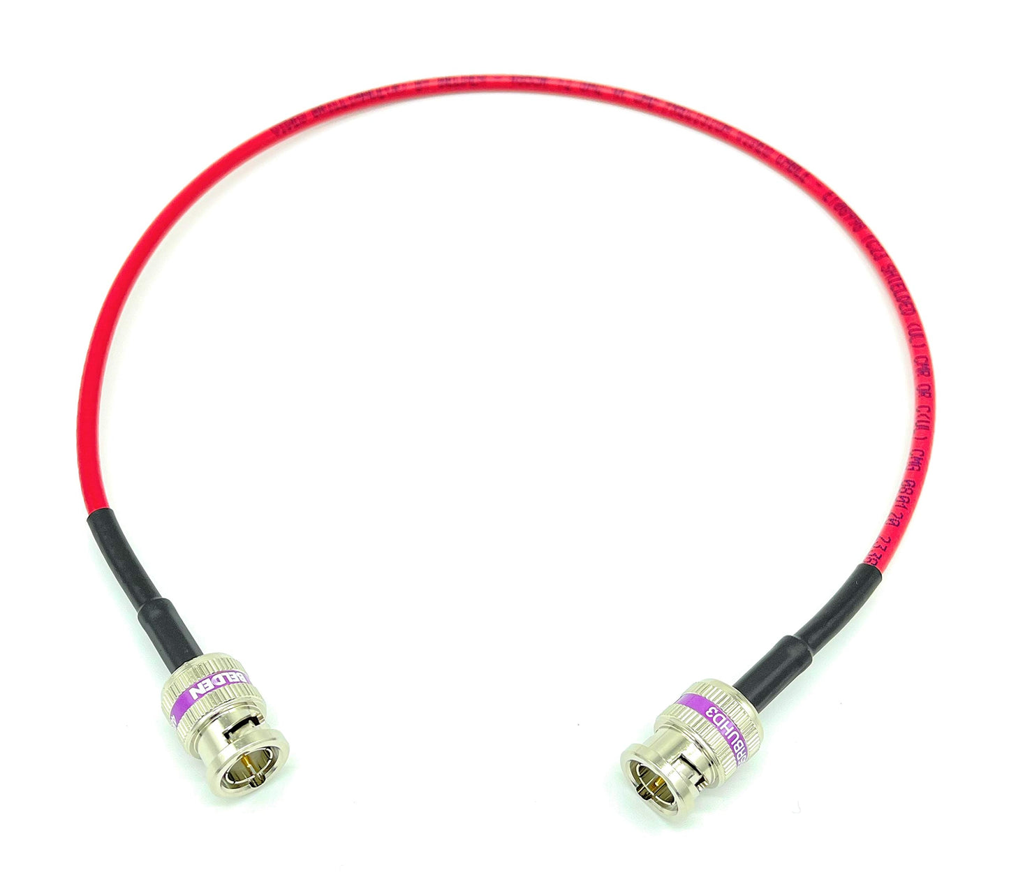 AV-Cables 12G 4K HD SDI BNC - BNC Cable 4855R Mini RG59 (10ft, Red)
