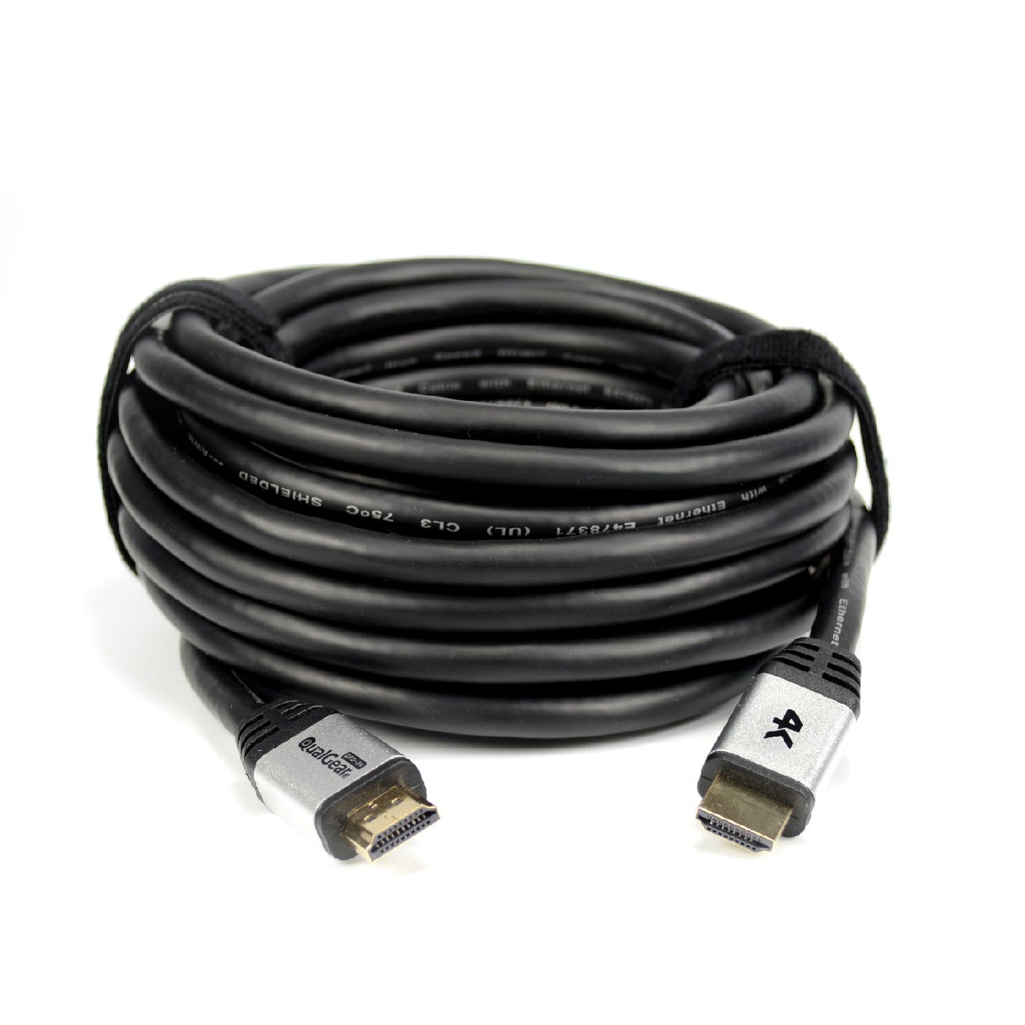 QualGear High Speed Long HDMI 2.0 Cable with Ethernet (50 Feet) - 100% OFC Copper, 24 Awg, 24K Gold Plated Contacts, CL3 Rated, Triple-Shielded.