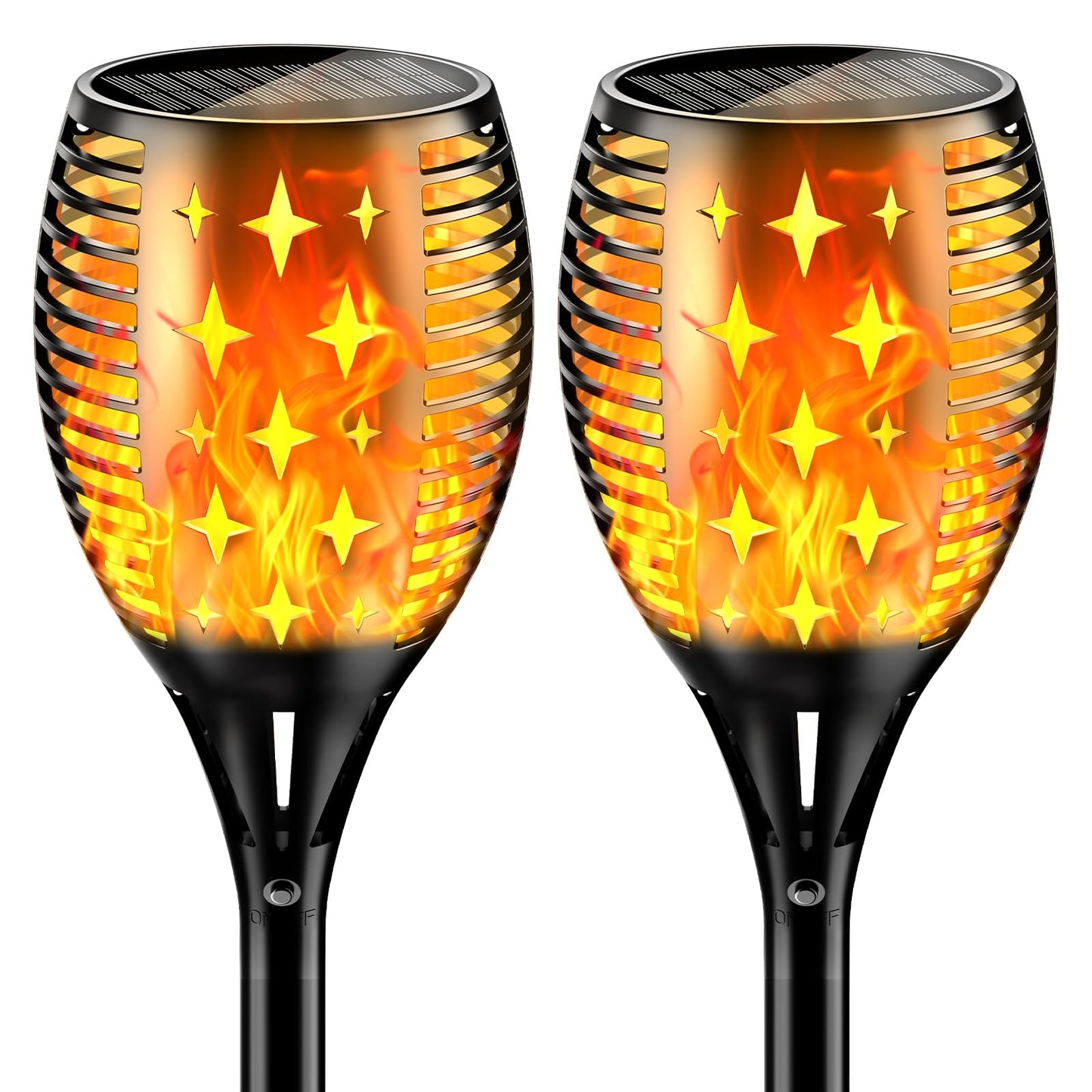 YoungPower 43'' Large Solar Torch Lights Flickering Flames Torches, Waterproof Outdoor Flame Decoration Lighting for Yard Driveway, 2 Pack