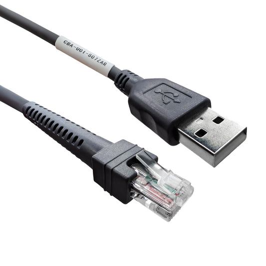 LORDTRONICS USB Cable for Motorola Symbol/Zebra Scanner LS2208 DS6878 LI4278 LS3578 7FT 2M USB Type A Barcode Scanner Cable CBA-U01-S07ZAR, Gray