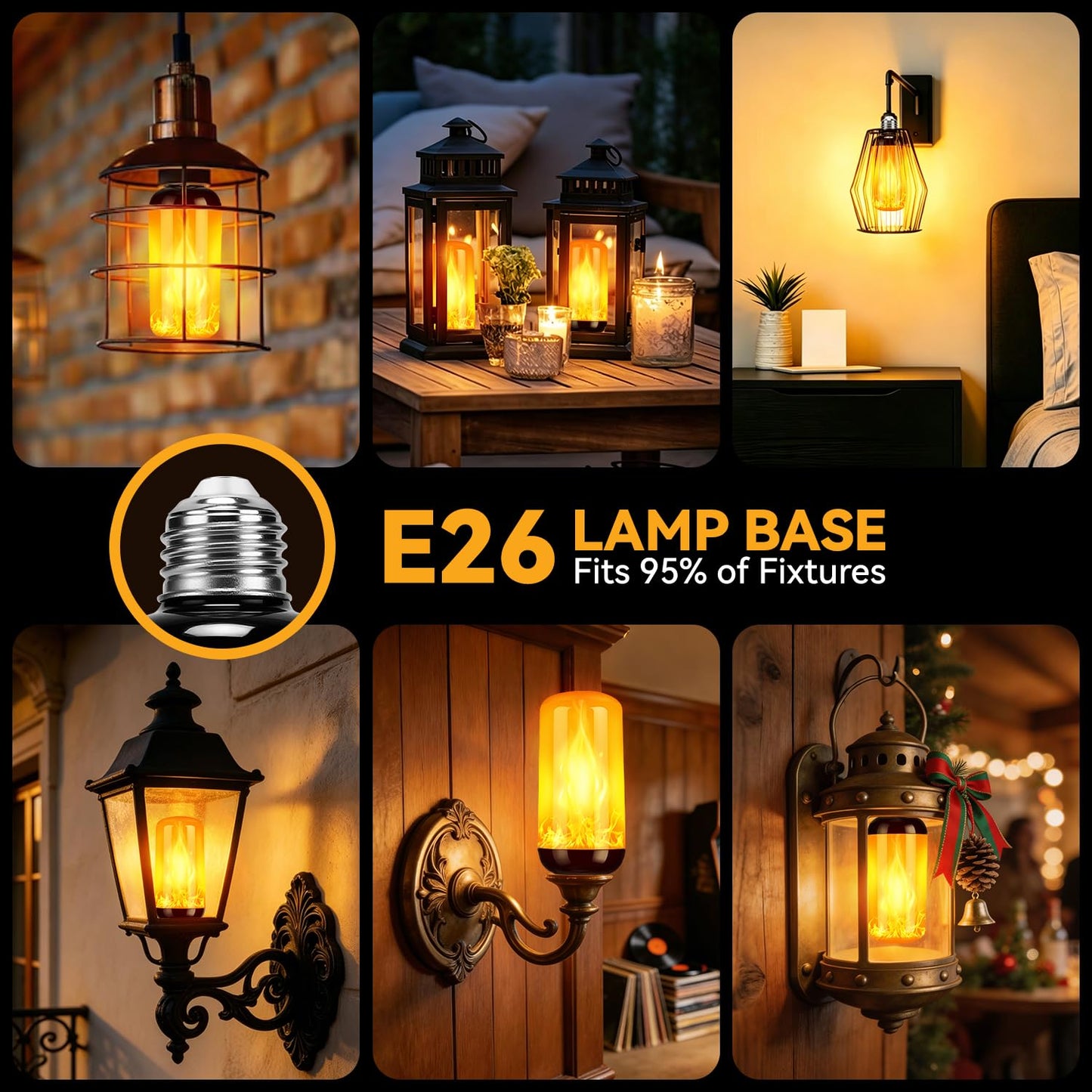 Alnbutp Gen2 Flame Core LED Light Bulbs, E26 Base