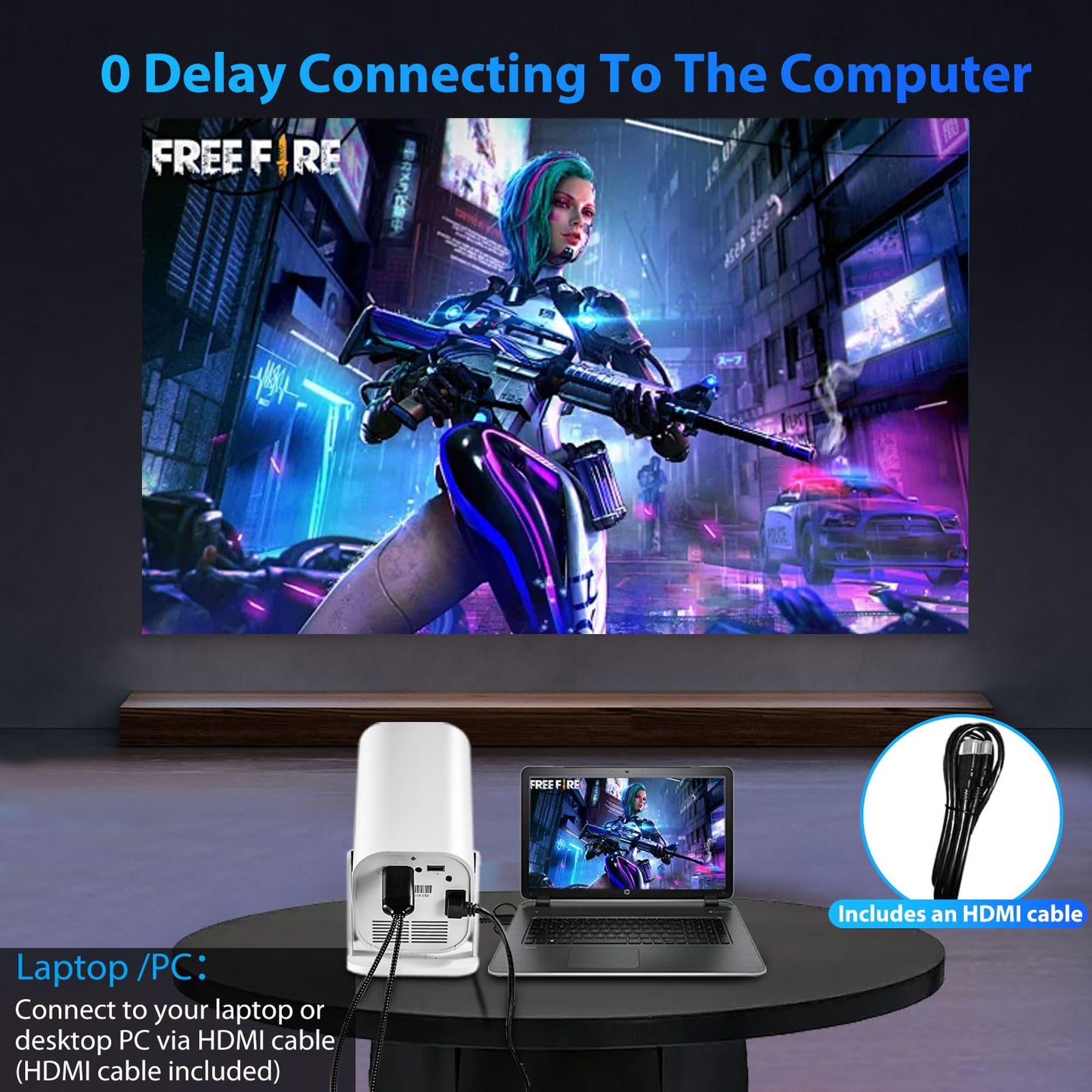Mini Projector, Video Projector for Bedroom, Built-in Speaker And Bluetooth 5.3, Native 1080P, Compatible With 4K, Portable Room Rrojector (Mini