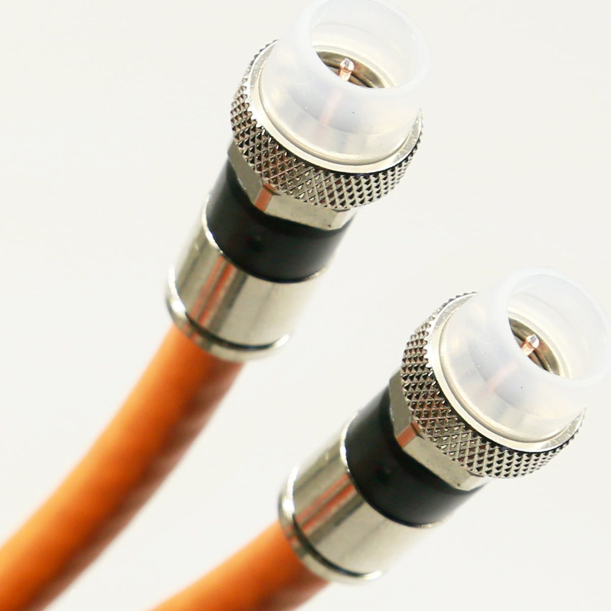 PHAT SATELLITE INTL 50ft Orange, Direct Burial Underground RG6 Coaxial Cable 18AWG Gel Coated Braid, Weather Seal All Brass Connectors, UL ETL DIGITAL HD OTA ANTENNA, Assembled in USA