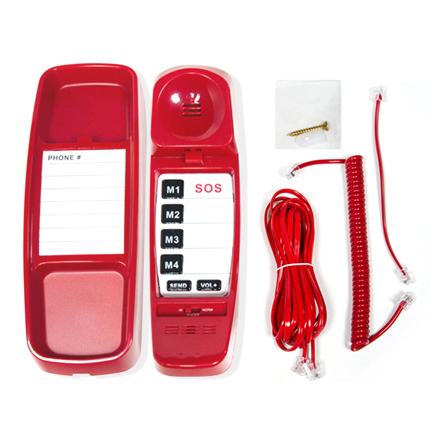 Med-Pat First M by TAFEA Emergency Phone | One-Button 911 Dialer -Programmable M2-M4 Contacts - Hands-Free Emergency Listening - Loud Ringer - Gyms