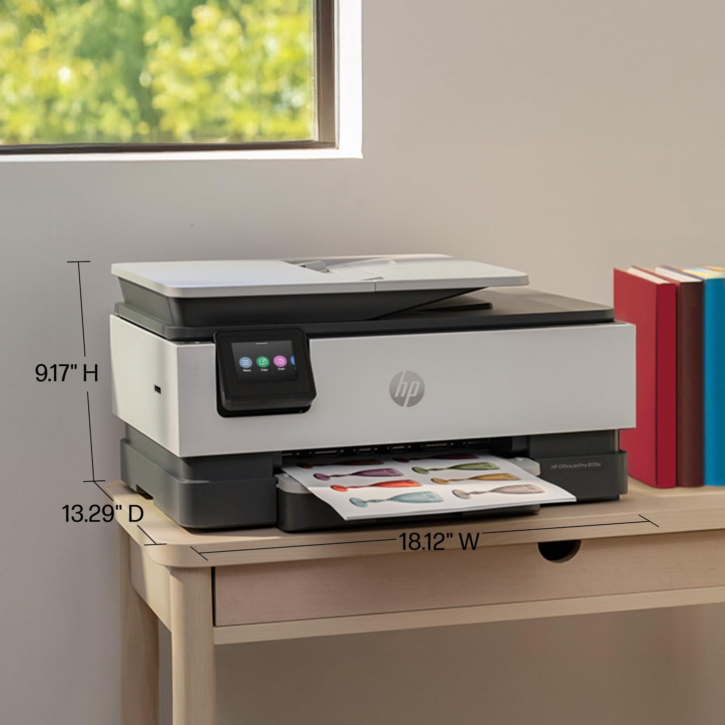 HP OfficeJet Pro 8135e Wireless All-in-One Color Inkjet Printer, Print, scan, Copy, fax, ADF, Duplex Printing Best-for-Home Office, 3 Month Instant