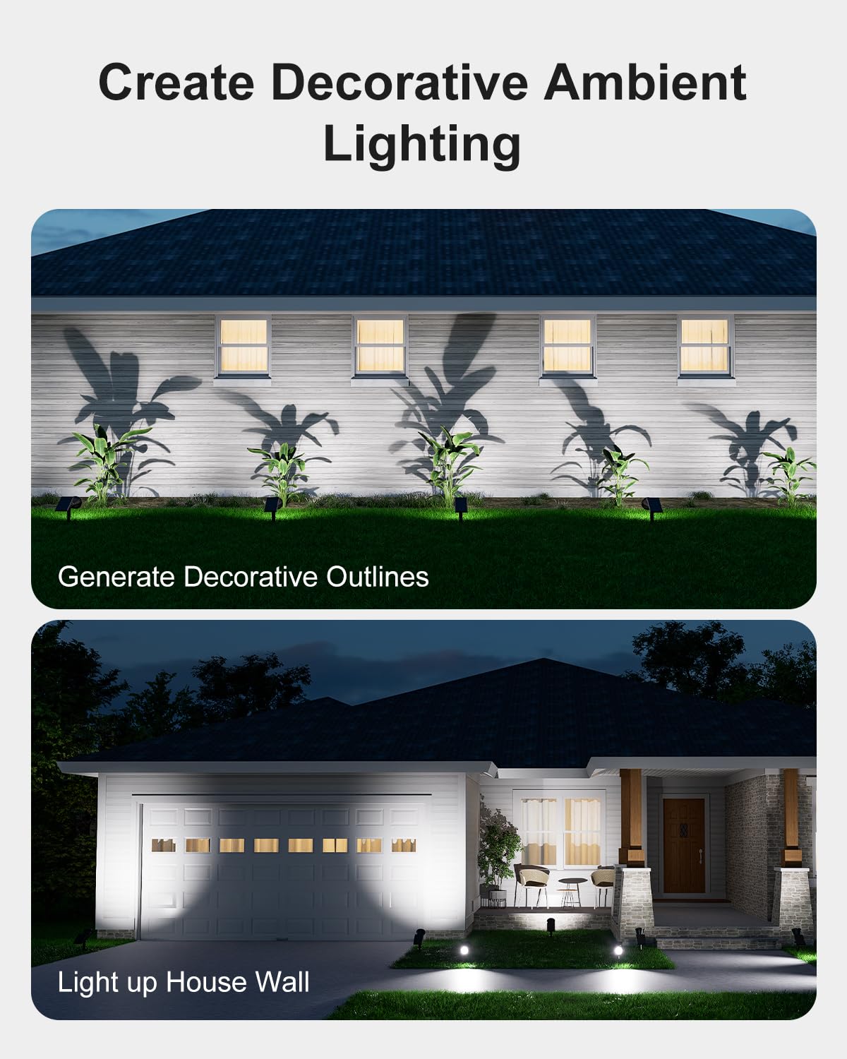 FALOVE Solar Spot Lights Outdoor Waterproof for Flag, Palm Tree, Pole, Sign, Statue, Mailbox, Bright LED Outside Landscape Flood Spotlights for Accent