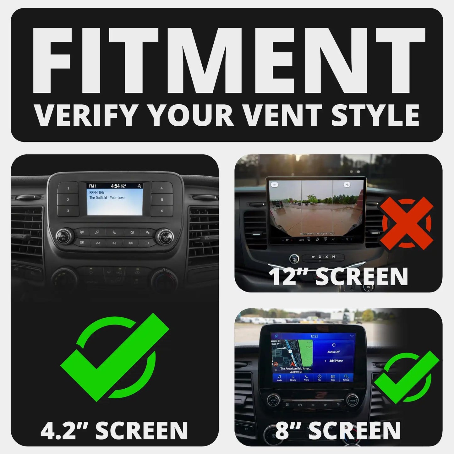 Tackform Link Vent Mount Universal Phone Holder - Compatible with 2020-2025 Ford Transit (Excluding Connect) | Not for Use with Factory 12" Screen |