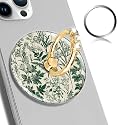 DANHRO Magnetic Phone Ring Holder Compatible with MagSafe, Cute Phone Grip Stand with 360° Rotation Gold Glitter Finger Ring Kickstand Accessories
