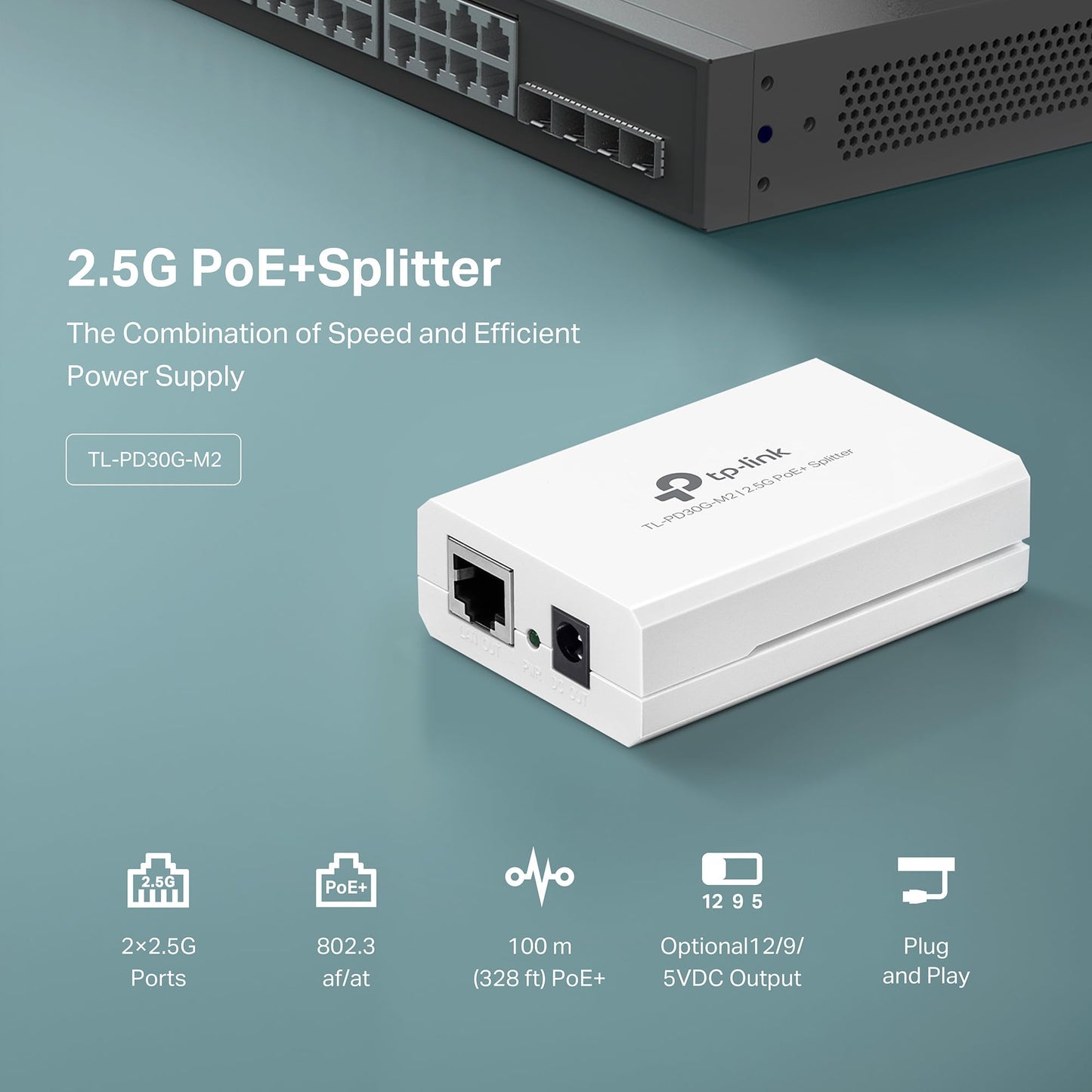 TP-Link TL-PD30G-M2, 2.5G PoE+ Splitter