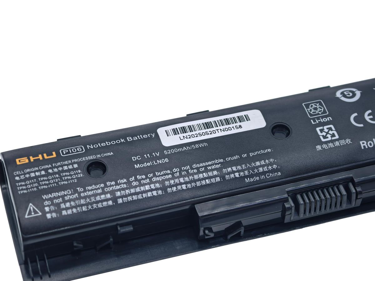 GHU PI06 PI06XL Laptop Battery 58Wh Replacement for HP Notebook, Compatible with P106 PI09 HSTNN-LB4N HSTNN-UB4N 710416-001 710417-001