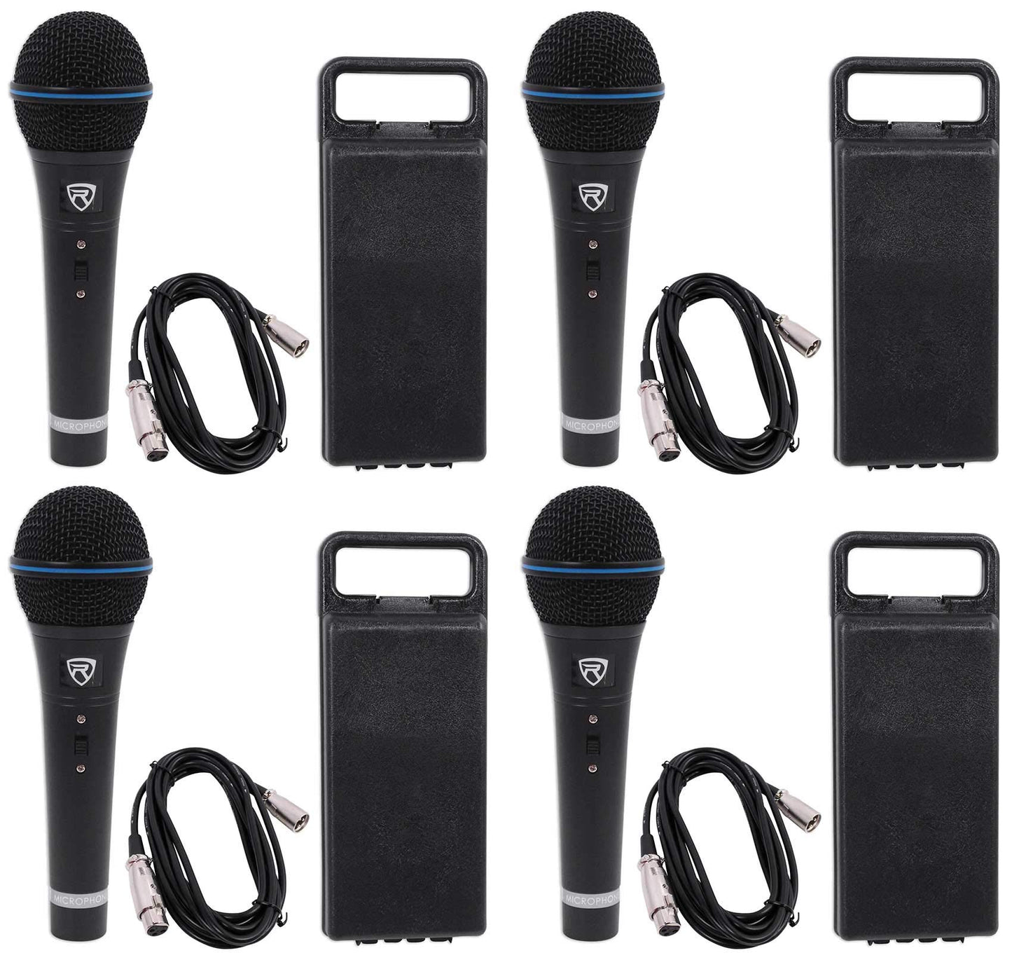 Rockville RMM-XLR Super Cardioid Dynamic Microphone, 600 Ohm, Metal Body, On/Off Switch, 10ft XLR Cable, Black Finish, for Live Performances and