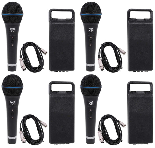 Rockville RMM-XLR Super Cardioid Dynamic Microphone, 600 Ohm, Metal Body, On/Off Switch, 10ft XLR Cable, Black Finish, for Live Performances and