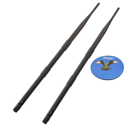 HQRP 2-Pack 2.4-2.5Ghz 9 dBi RP-SMA WiFi Booster Wireless Antenna WLAN Compatible with Alfa AWUS051NH / AWUS036AC / AWUS036ACH / AWUS052NH