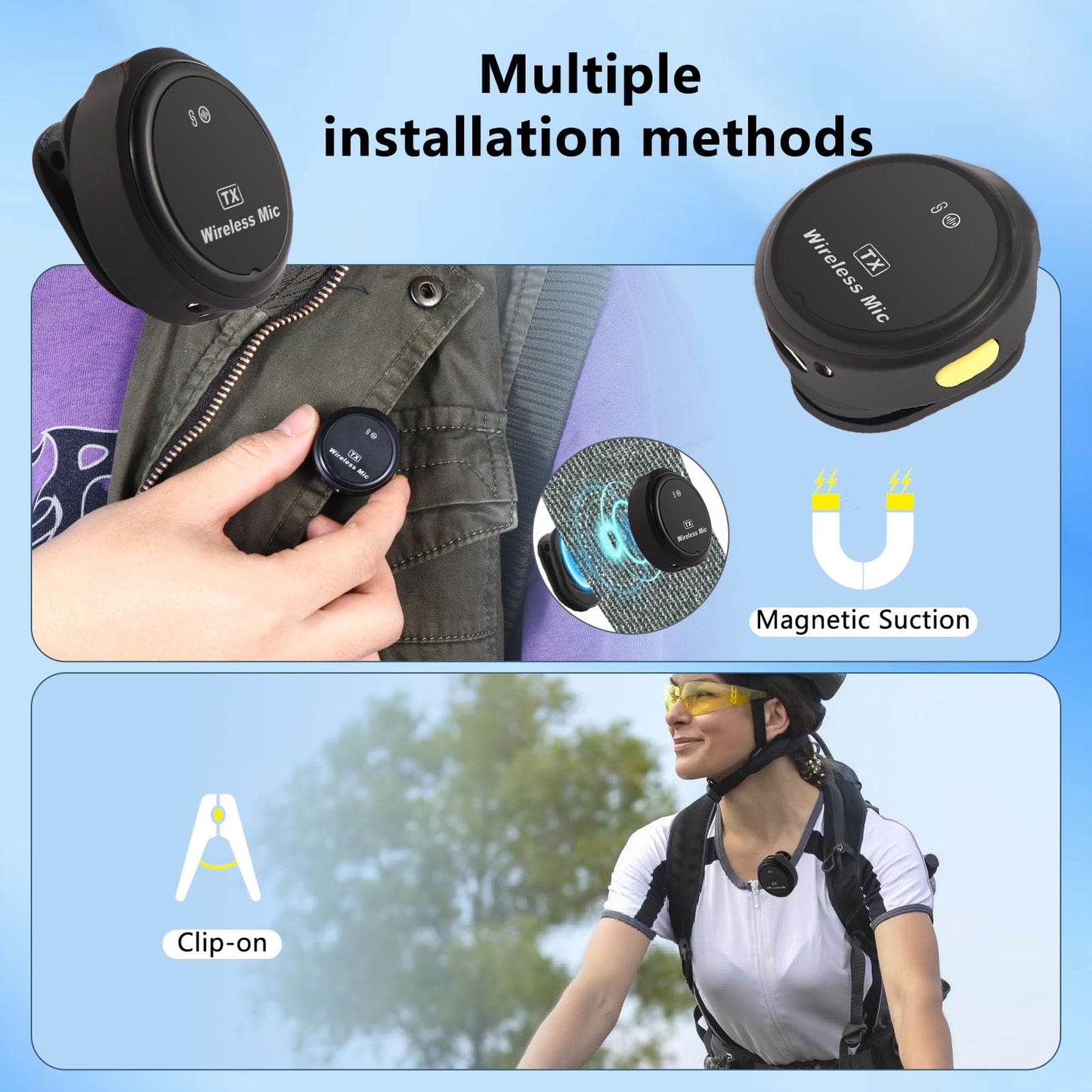 Gift Wireless Personal Lavalier Microphone with?Cultural Stickers?for Lightning iPhone 17/16/15/Android Noise Cancellation Omnidirectional Microphone