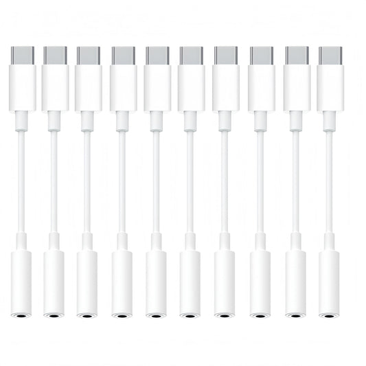 10 Pack Usbc to 3.5mm Jack Audio Adapter,The Headphone Adapter to USB C Compatible with iPhone 17/16/15 Series,Samsung Galaxy S25,S24,S23 Ultra,Note