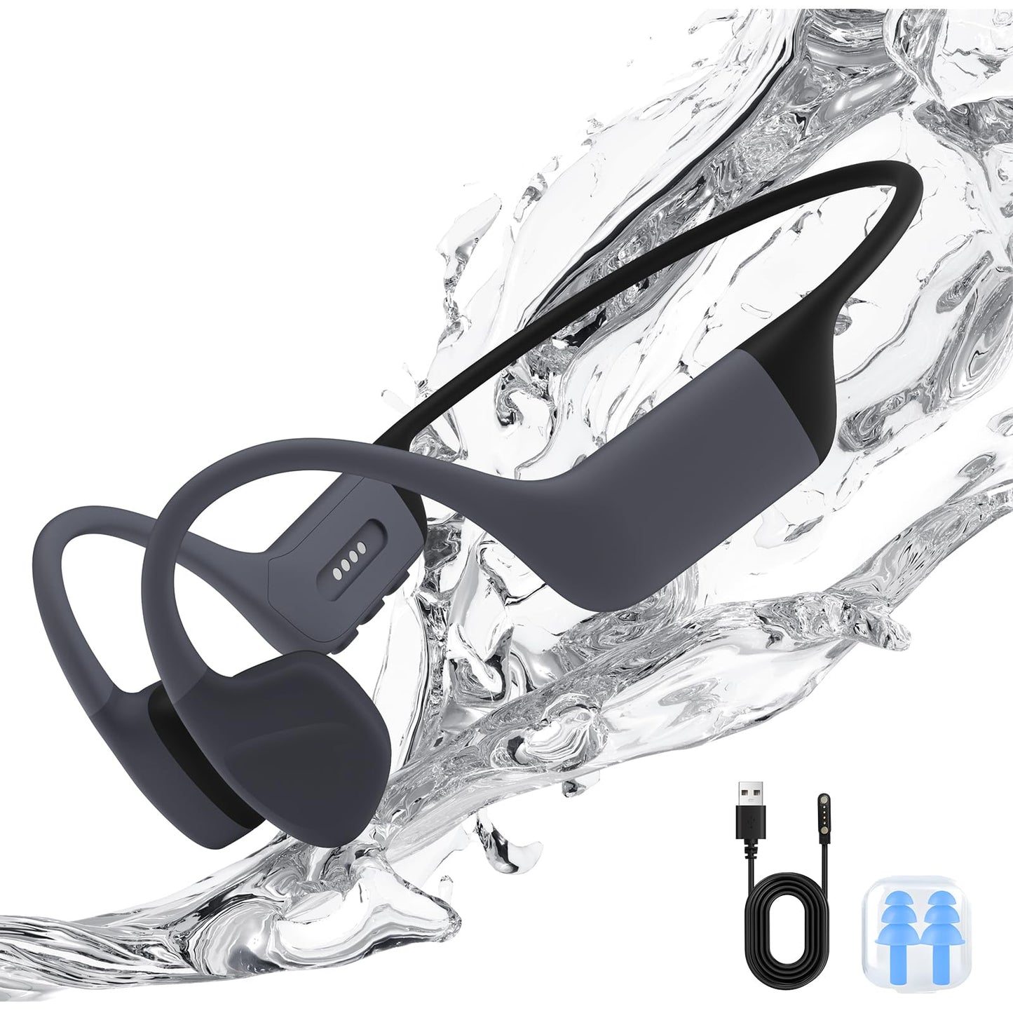 Tevese Bone Conduction Swimming Headphones Underwater, IPX8 Waterproof Bluetooth 5.4 Open Ear Headphones with 32G MP3 Memory for Swimming, Running…