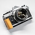Handmade Wooden Wood Hand Grip L Alloy Base Plate for Olym pus OM2 OM1 OM-1 OM-2 Camera Holder (Gold Sandalwood + Black Base)