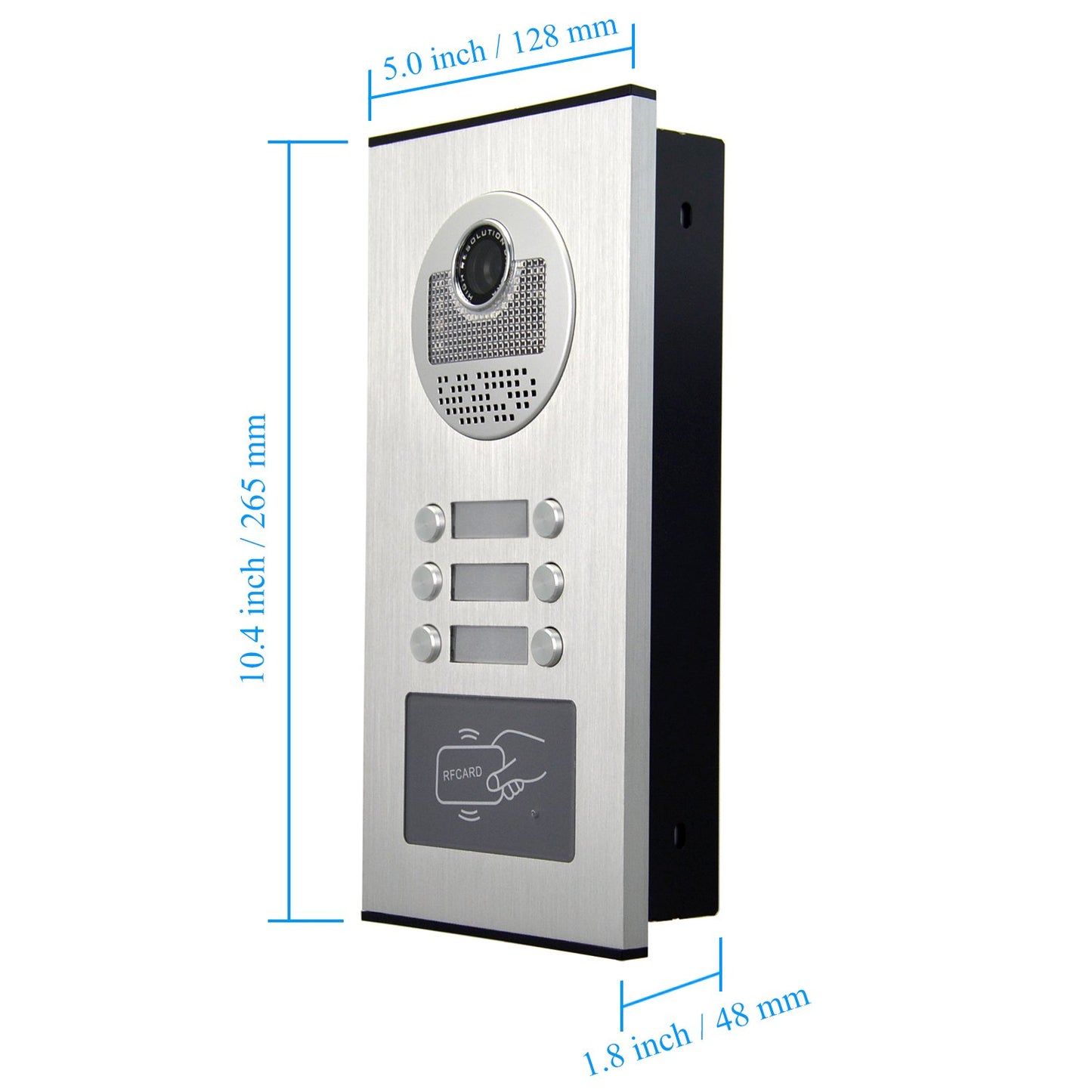 AMOCAM Video Intercom Entry System, Wired 7" LCD Monitor Video Door Phone Kits for 6 Units Apartment, Support Monitoring, Unlock, Dual Way Door