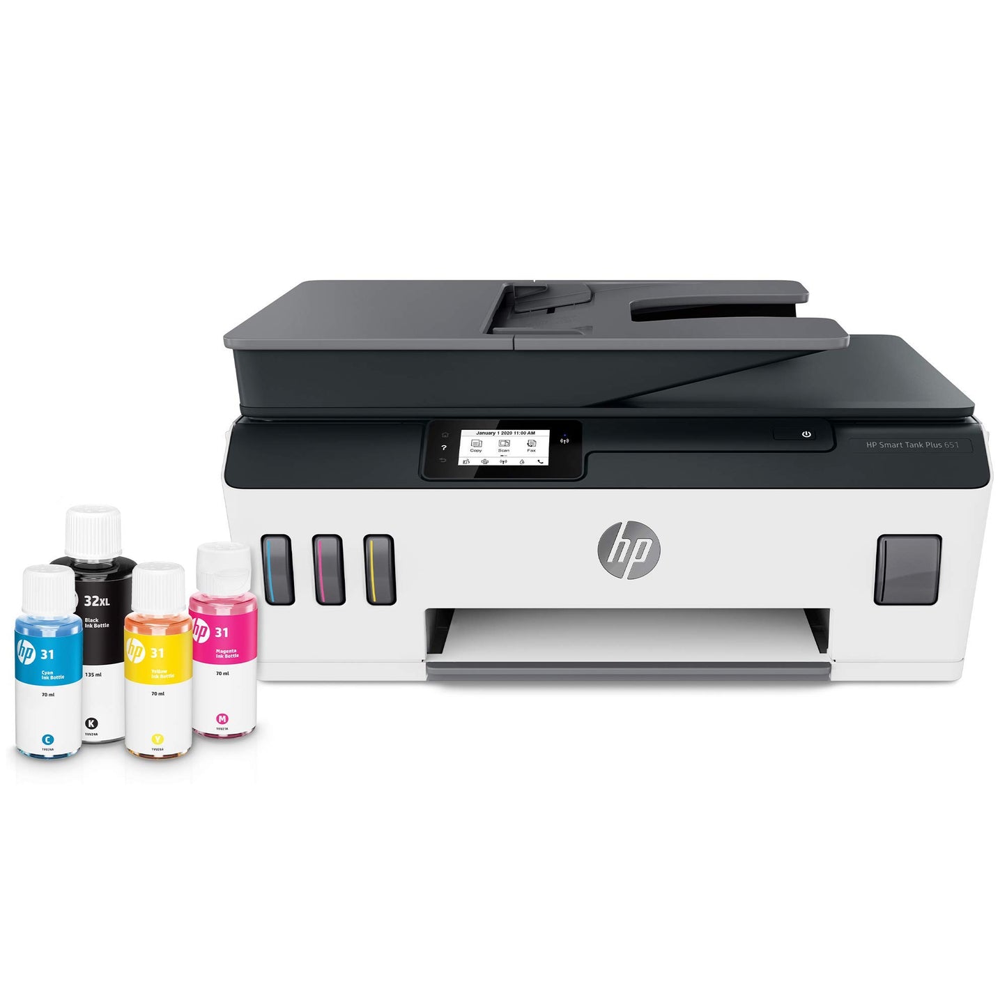 HP Smart -Tank Plus 651 Wireless All-in-One Ink -Tank Printer | up to 2 Years of Ink in Bottles | Auto Document Feeder | Mobile Print, Scan, Copy