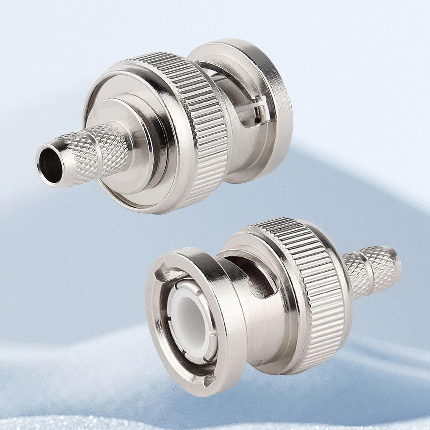 XRDS -RF RG58 BNC Connectors 10PCS - BNC Male Crimp Connector Compatible with RG58, LMR195, RG400, RG142, 3D-FB Coax Cables for RF, Video