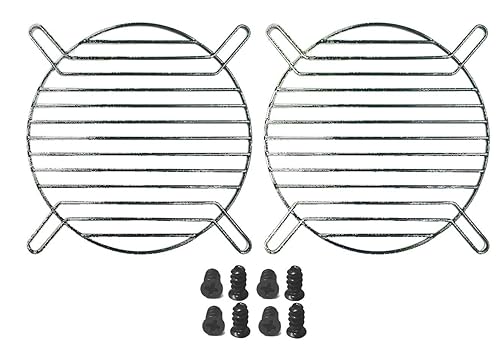 coolerguys 80mm Straight Wire Finger Grill Black with Screws (2 Pack)