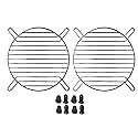 coolerguys 80mm Straight Wire Finger Grill Black with Screws (2 Pack)
