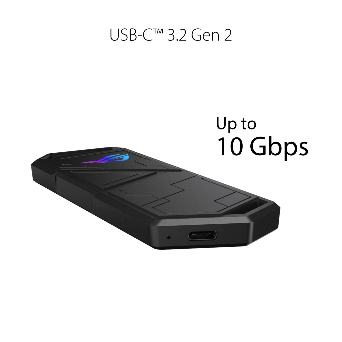 ASUS ROG STRIX Arion Aluminum Alloy M.2 NVMe SSD External Portable Enclosure Case Adapter, USB 3.2 Gen 2 Type-C (10 Gbps), USB-C to C and USB-C to A