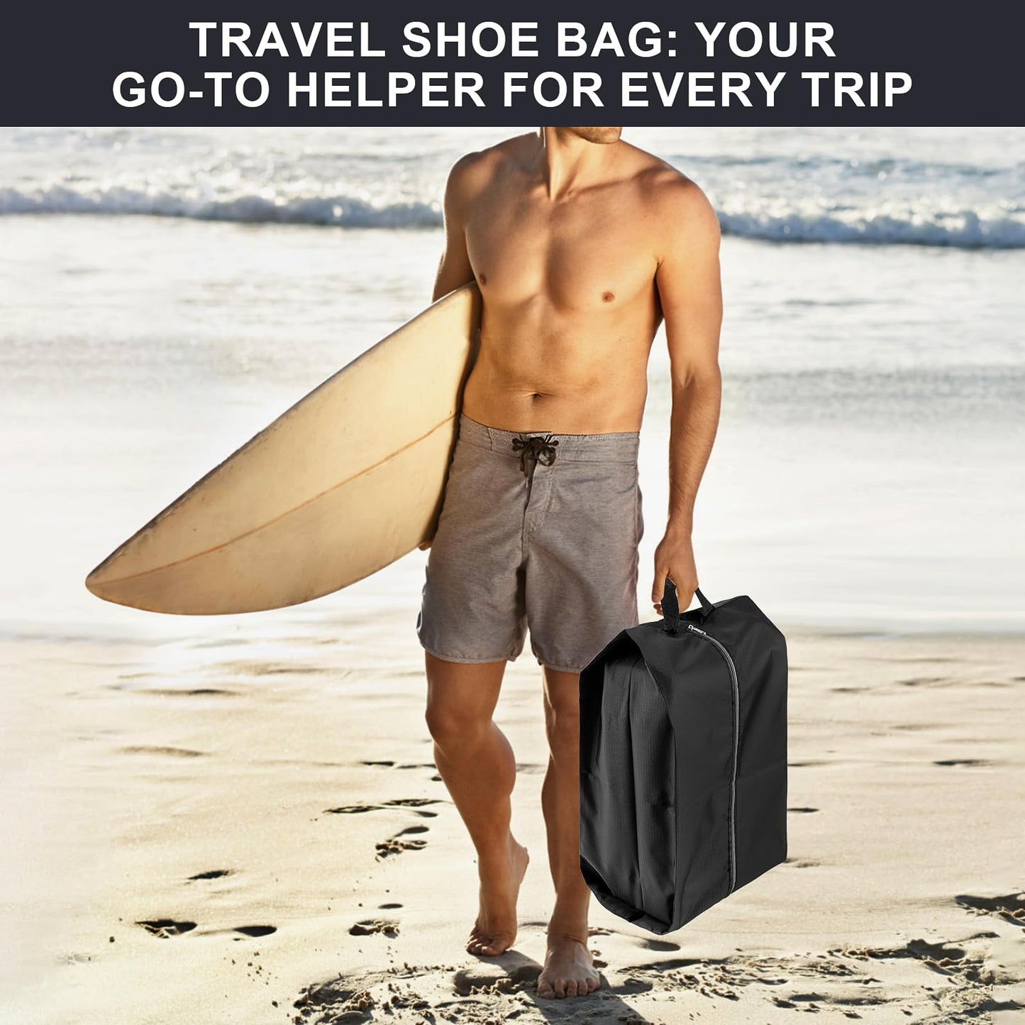 4-Pack Travel Shoe Bags – Durable, Reusable, Waterproof Storage with Smooth Zipper, Portable Packing Essentials for Travel