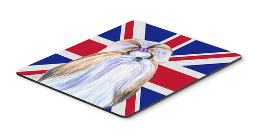 Caroline's Treasures SS4907MP Shih Tzu with English Union Jack British Flag Mouse Pad, Hot Pad or Trivet for Home Office Gaming Working Computers