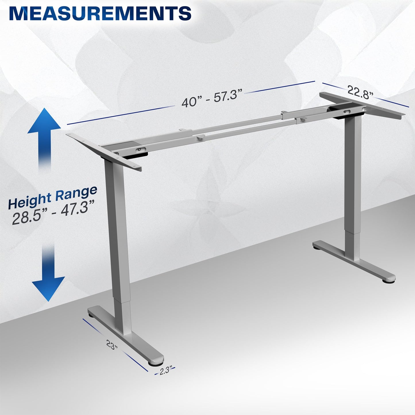 VIVO Heavy Duty Dual Motor Electric Sit Stand Desk Frame, 220 lbs Capacity up to 85" x 43" Tops, Memory Controller Height Adjustable Frame Only, Gray