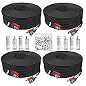 BNC Cable 100ft 4 Pack Aimyzii BNC Video Power Cable,Security Camera Cable for CCTV Camera DVR Security Systems(Included 8X BNC Adapters,100 Pcs Cable