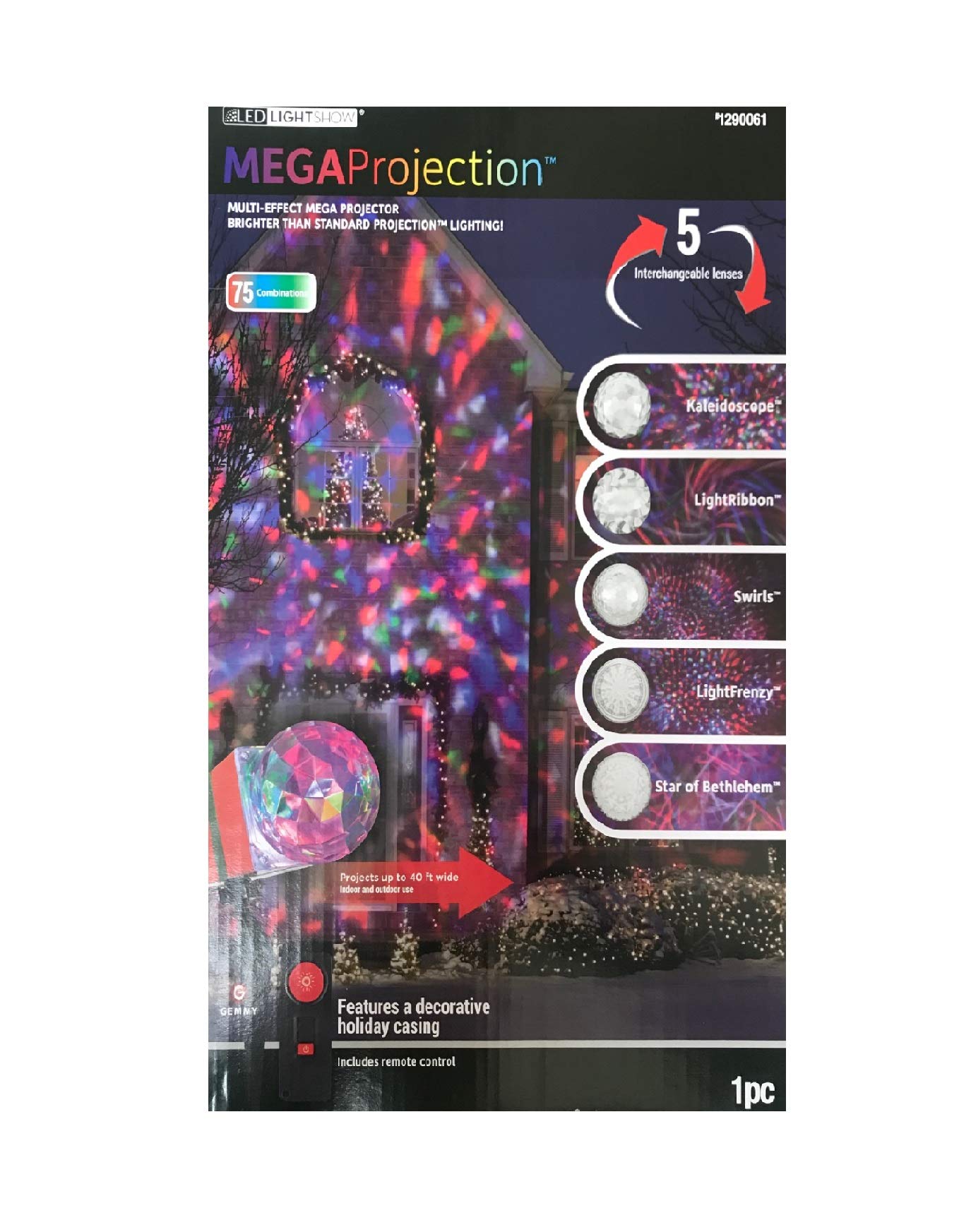 Gemmy MEGAProjection Multi-Effect Projector (75 Combinations) - Holiday Edition
