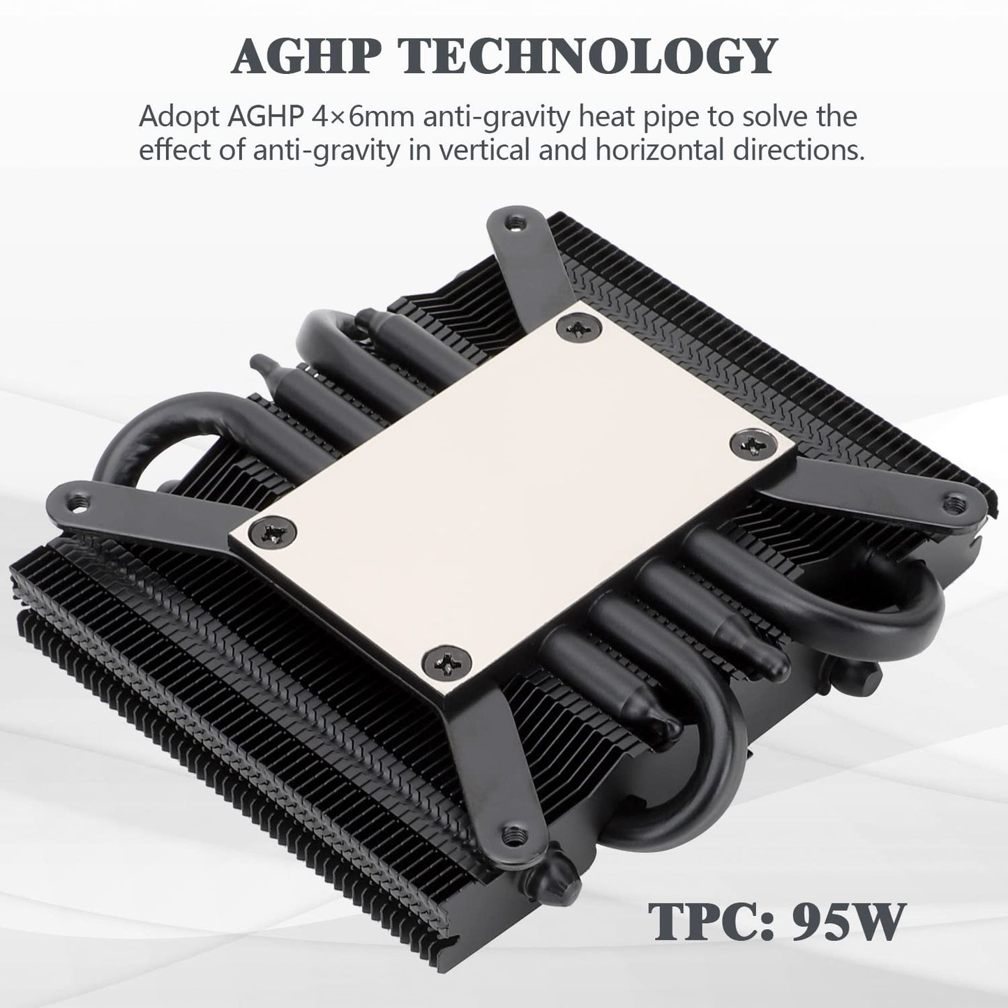 Thermalright AXP90 X36 Black Low Profile CPU Cooler, with 92mm TL-9015B Slim PWM Fan, ITX CPU Cooler, AGHP Technology, 36mm Height,for AMD AM4