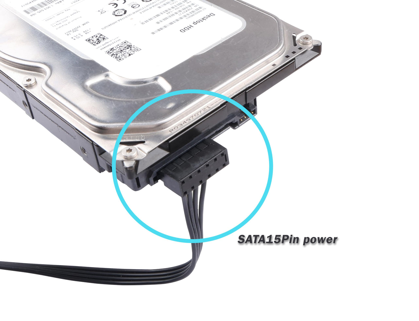 ELFJMZP SATA 15PIN Male to 6 SATA 15 Pin Female Power Splitter 1 to 6 Serial ATA Powered Expansion Cable for PC/NAS/Server SSD/HDD, DVD/CD-ROM - 28.3