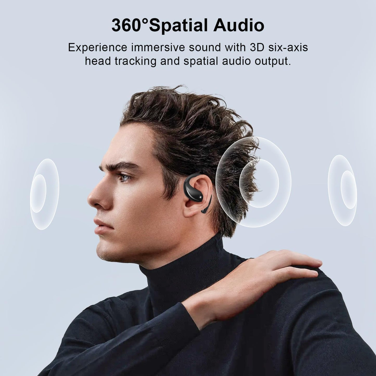 Psadhi Open Ear Clip Wireless Earbuds Bone Conduction Headphones, Bluetooth 5.4, Open Ear Design for Running Fitness,Office，Built-in Mic, IPX7…