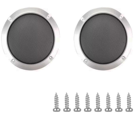 Lagogia 4" Universal Speaker Grille Mesh Cover, Round Decorative Ring Woofer Protection Grille Protective Cover for Cars Home Stereo DIY Accessories
