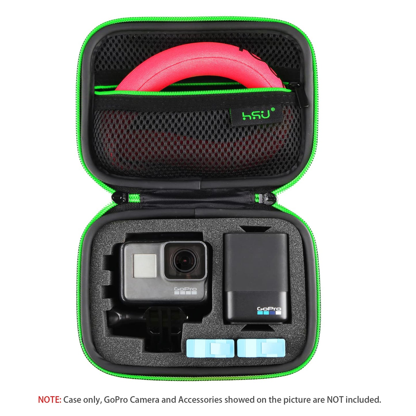 Carrying Case for GoPro Hero 13/12/11/10/9/8/7/6/5 Black and Accessories, HSU Protective Security Bag, Storage Solution for Adventurers-Upgraded