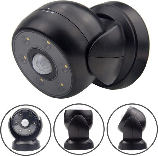 BIGLIGHT Battery Operated Motion Sensor Spotlight, Wireless LED Flood Light Indoor Outdoor, Waterproof Security Lighting, Bright Uplight for Wall