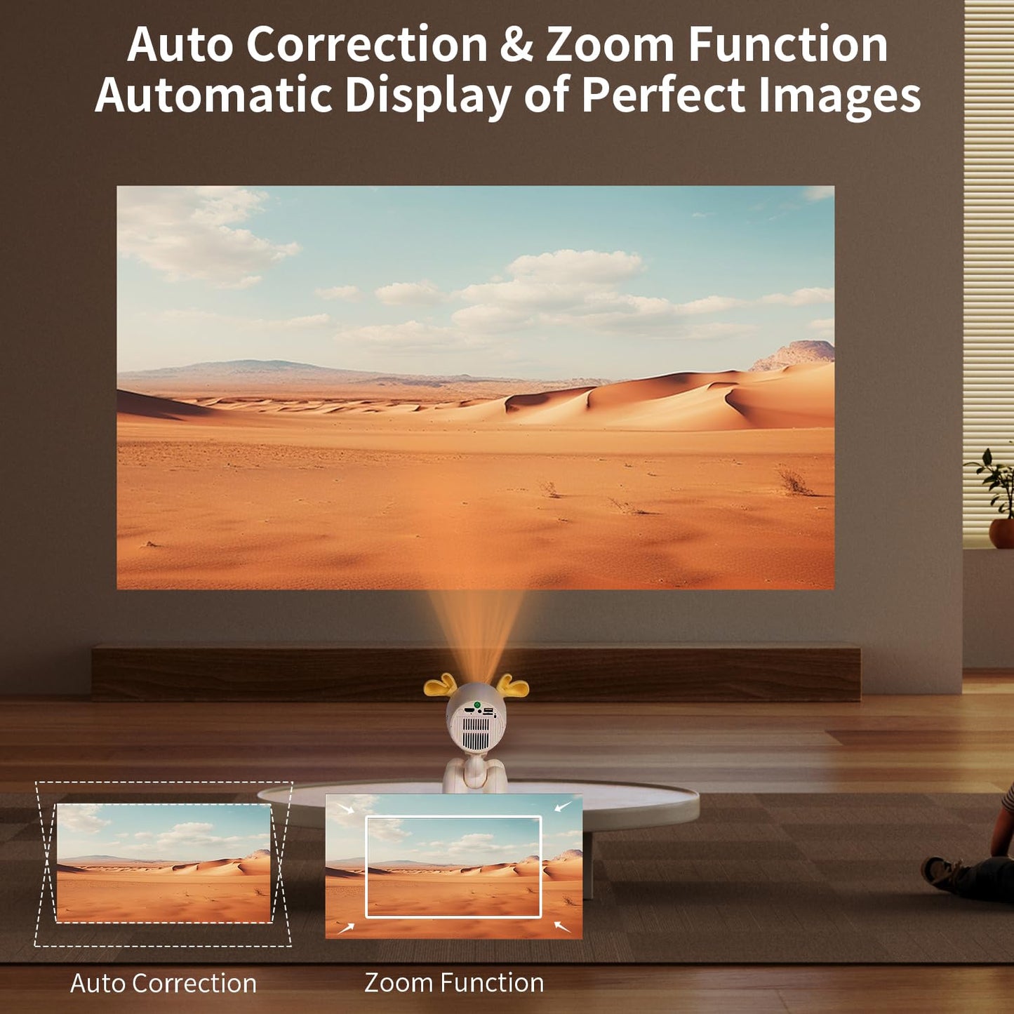 Mini Projector with WiFi and Bluetooth - Portable Outdoor Projector for Home Theater, Supports HDMI/USB Ideal for Movies and Gaming